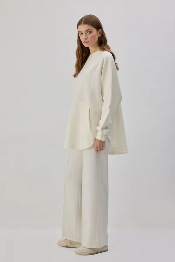 CREPE TUNIC WITH POCKETS CREPE TUNIC WITH POCKETS