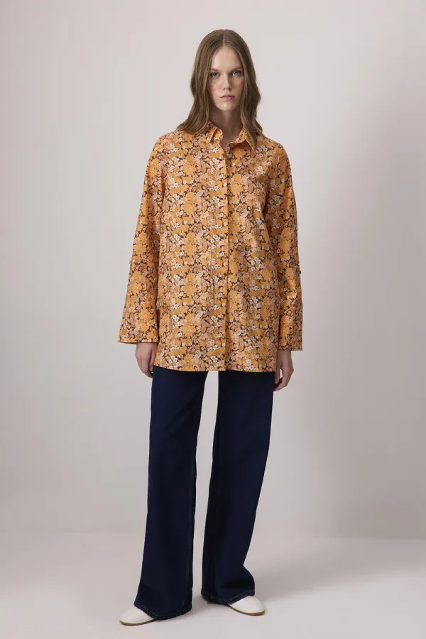 CHEMISE EN COTON À MOTIFS FLORAUX