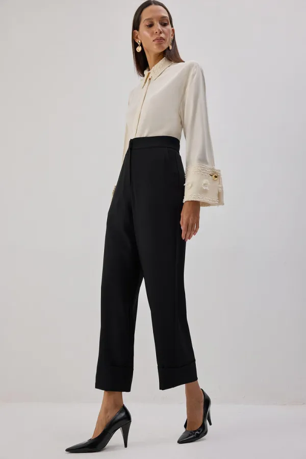 YÜKSEK BEL DUBLE PAÇA PANTOLON