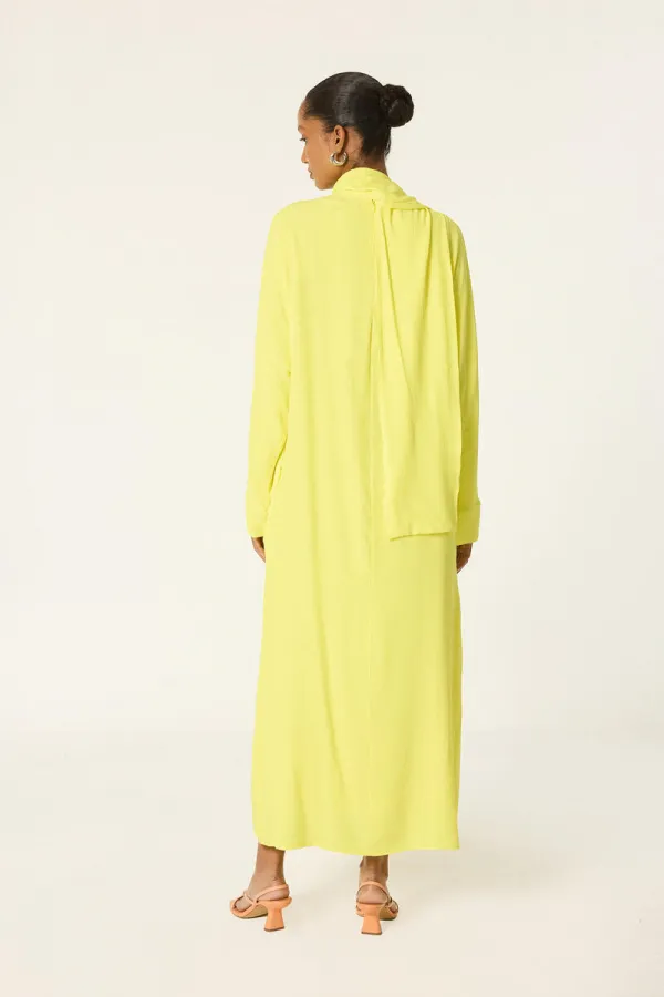 DİK YAKA VİSKON ELBİSE