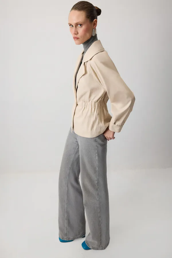 VESTE CROISÉE AVEC TAILLE ÉLASTIQUE