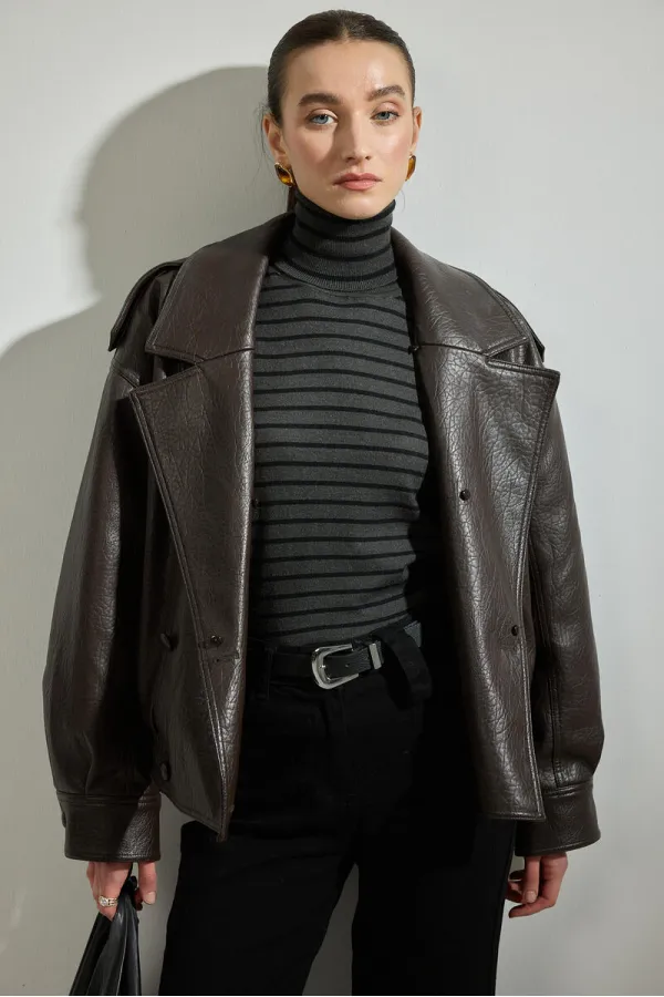 ÇİZGİLİ BOĞAZLI TRİKO KAZAK