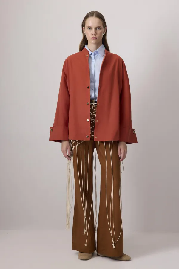 GENİŞ MANŞETLİ ÇITÇITLI CEKET