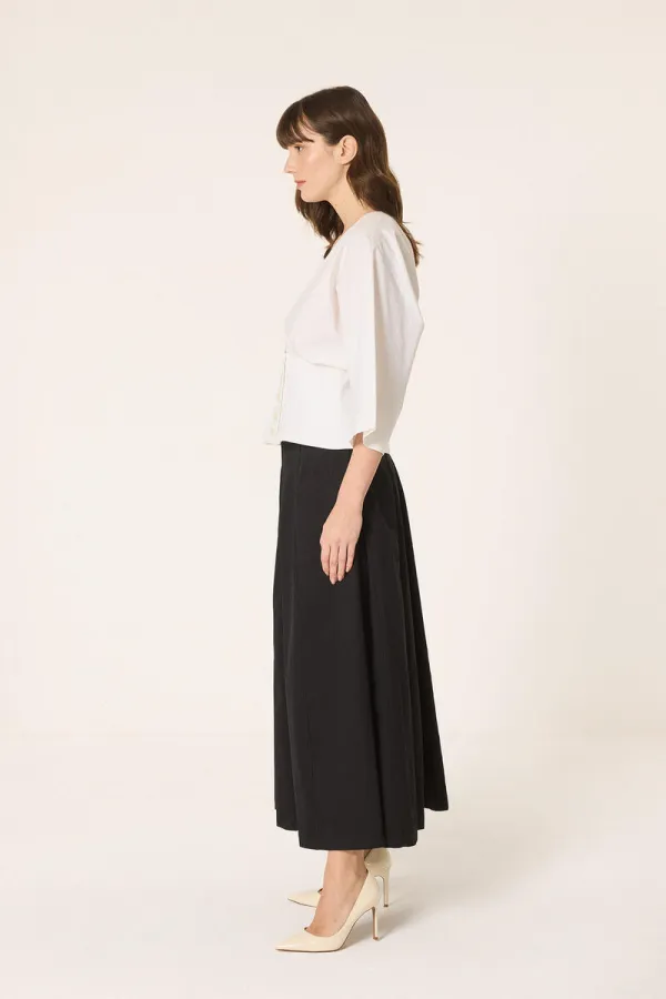 PLEATED GABARDINE SKIRT