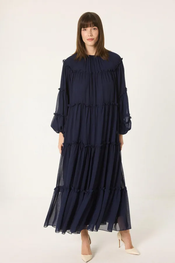 ROBE EN CHIFFON À VOLANTS
