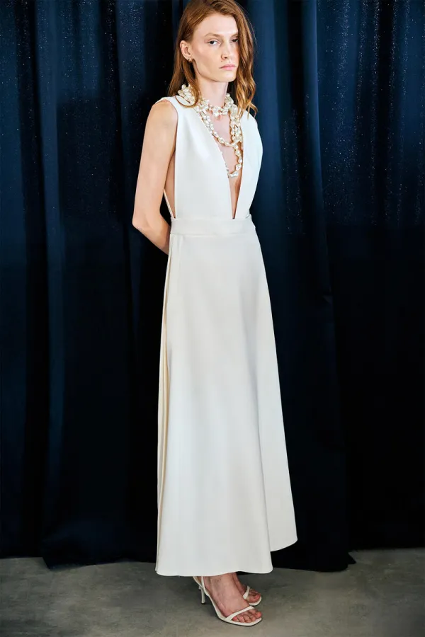 GILET EN CRÊPE PLISSÉ