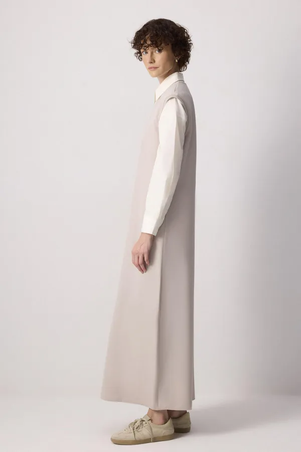 Bicycle collar crepe vest Bicycle collar crepe vest