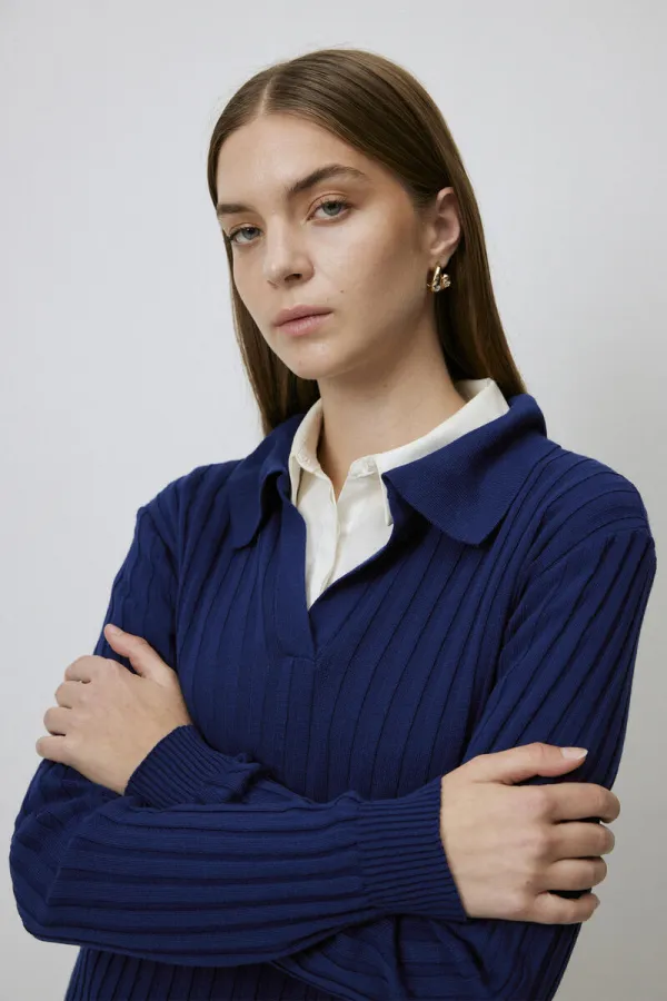 robe en maille à col polo