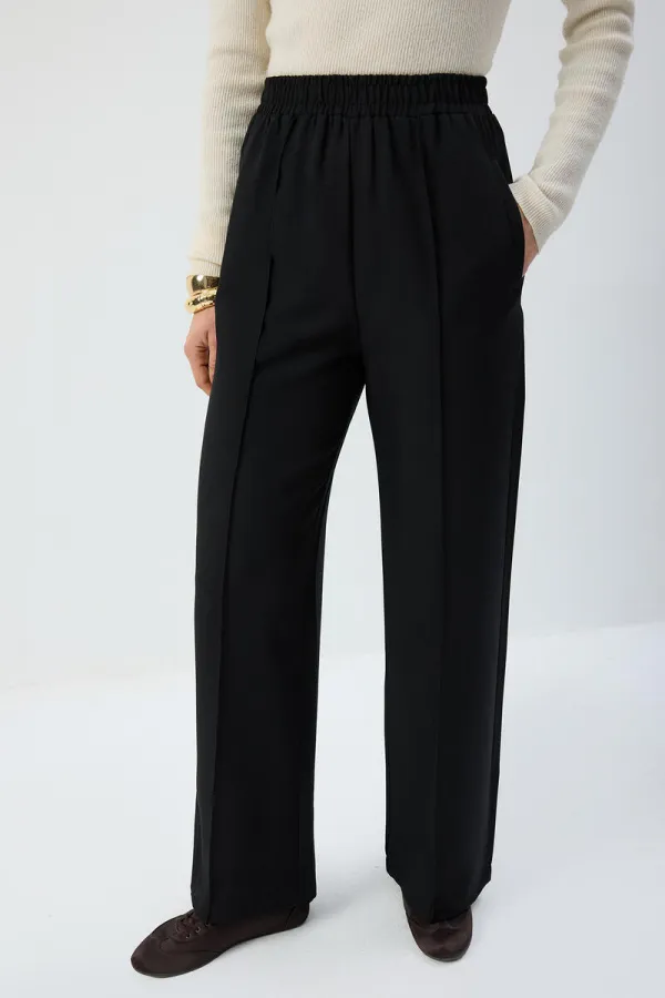 RIBBED PANTS WITH ELASTIC WAISTBAND RIBBED PANTS WITH ELASTIC WAISTBAND