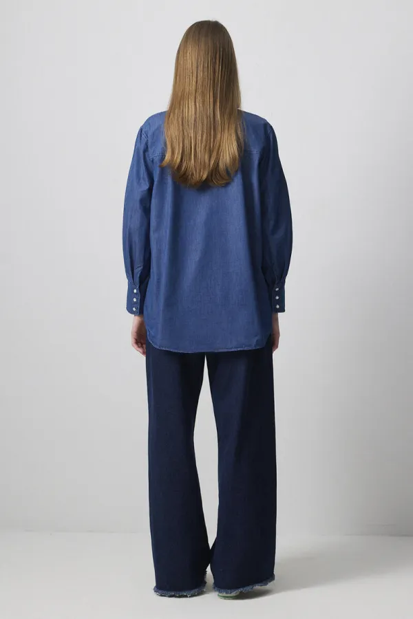 CHEMISE EFFET DENIM