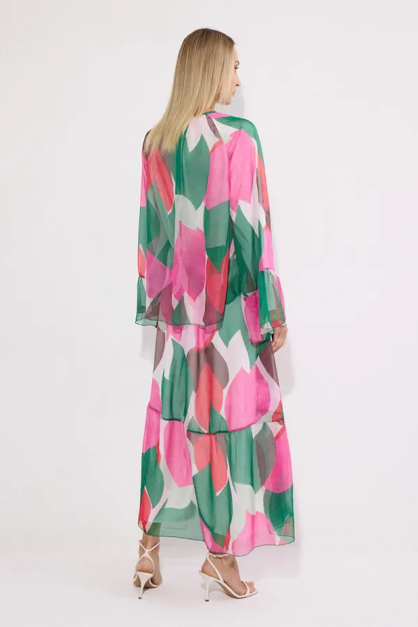 ROBE EN CHIFFON À VOLANTS