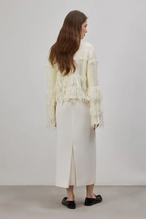 FRINGED KNITTED CARDIGAN FRINGED KNITTED CARDIGAN
