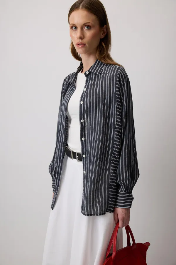 CHEMISE À RAYURES EN VISCOSE