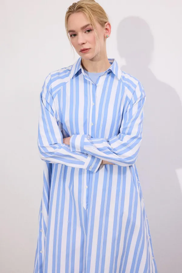 ÇİZGİLİ GÖMLEK ELBİSE