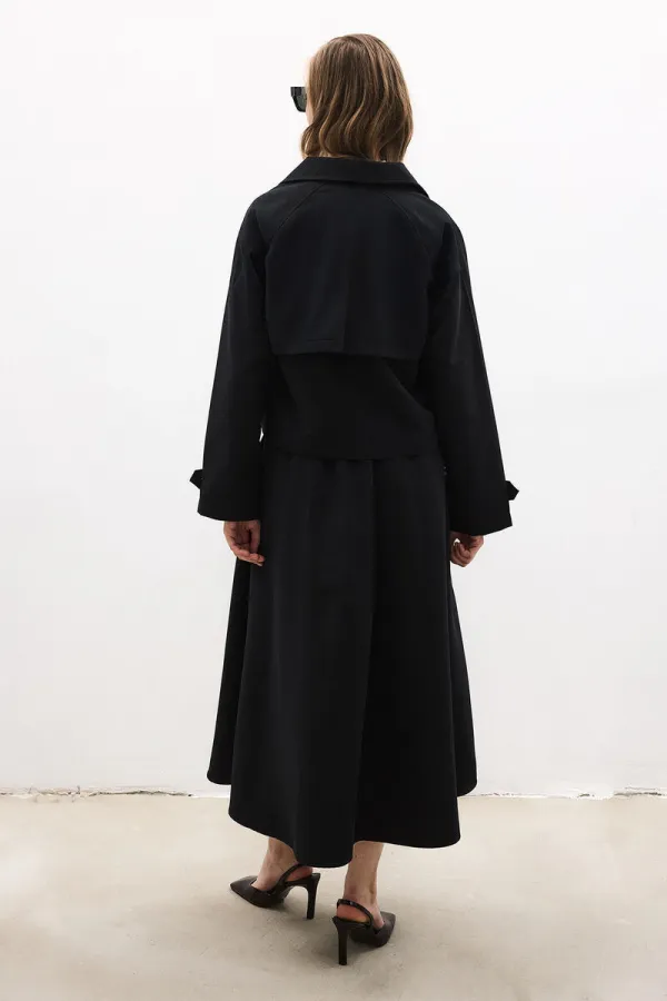 TRENCH COAT AND SKIRT SET