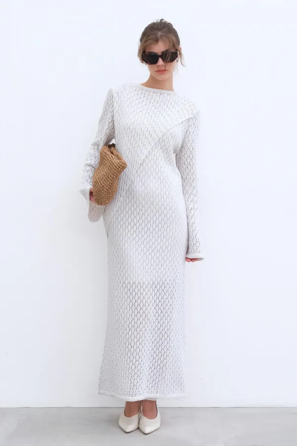 PAMUKLU BRODE ELBİSE