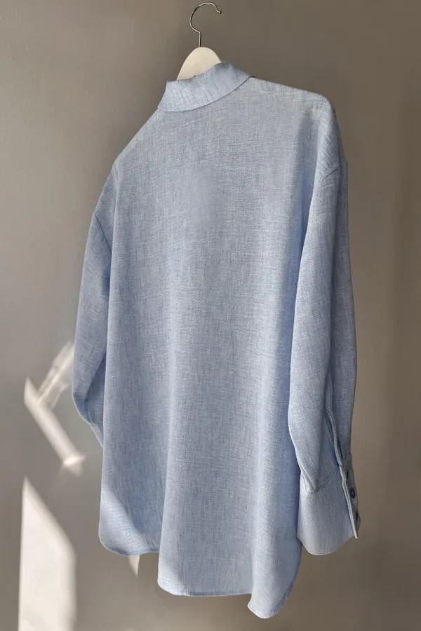 Tunique mélangée à col chemise