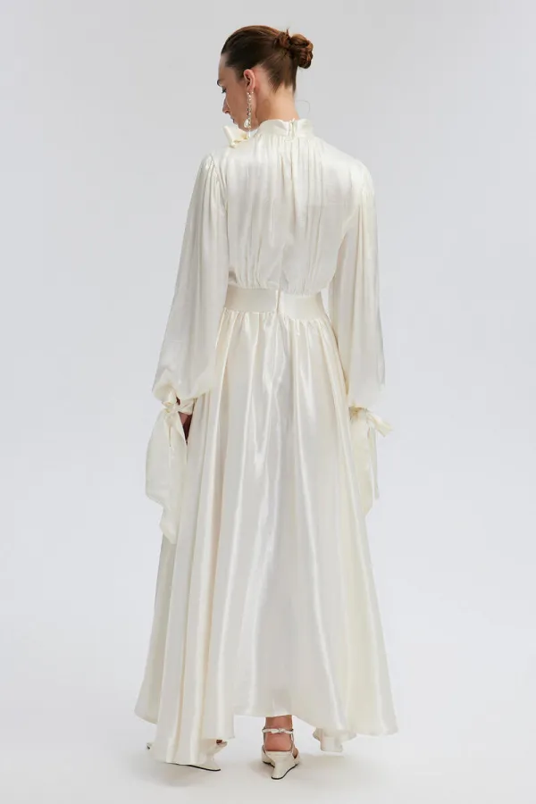 SATIN DRESS WITH TIE-DETAIL