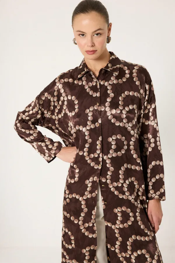 Jacquard Satin Maxi Tunic