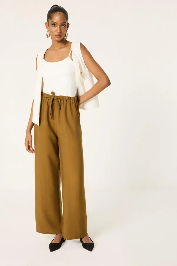 PANTALON EN MODAL AVEC TAILLE ÉLASTIQUE