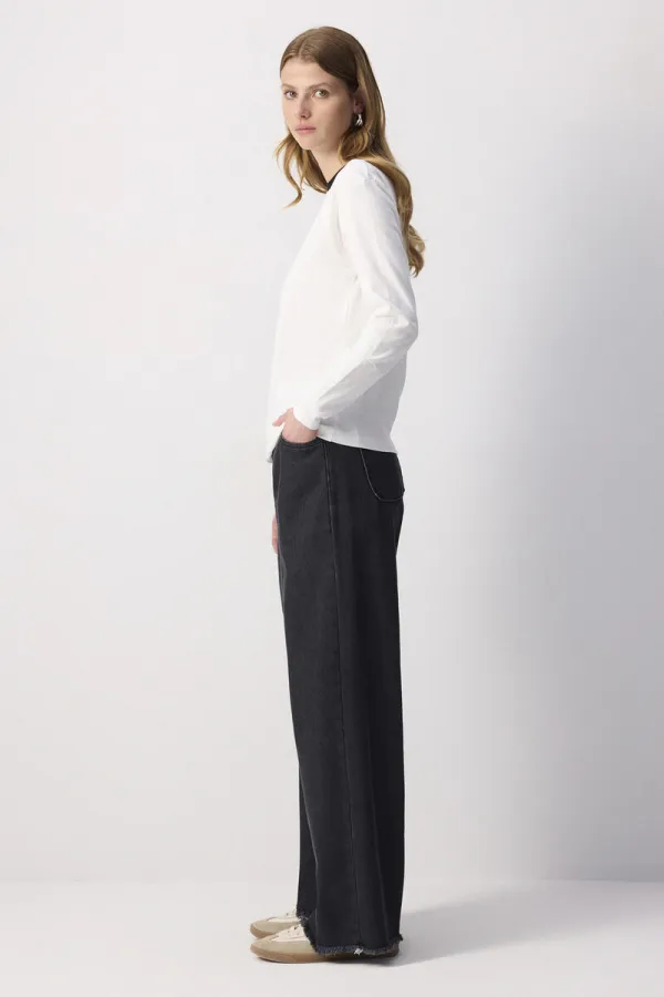 T-SHIRT 100% COTON À COL RIBANA