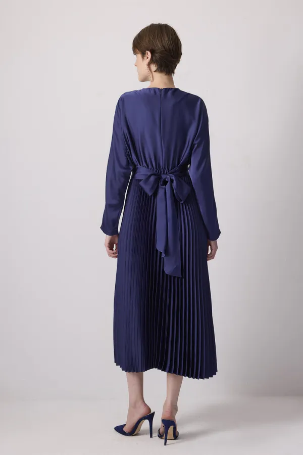 PİLELİ SATEN  ELBİSE