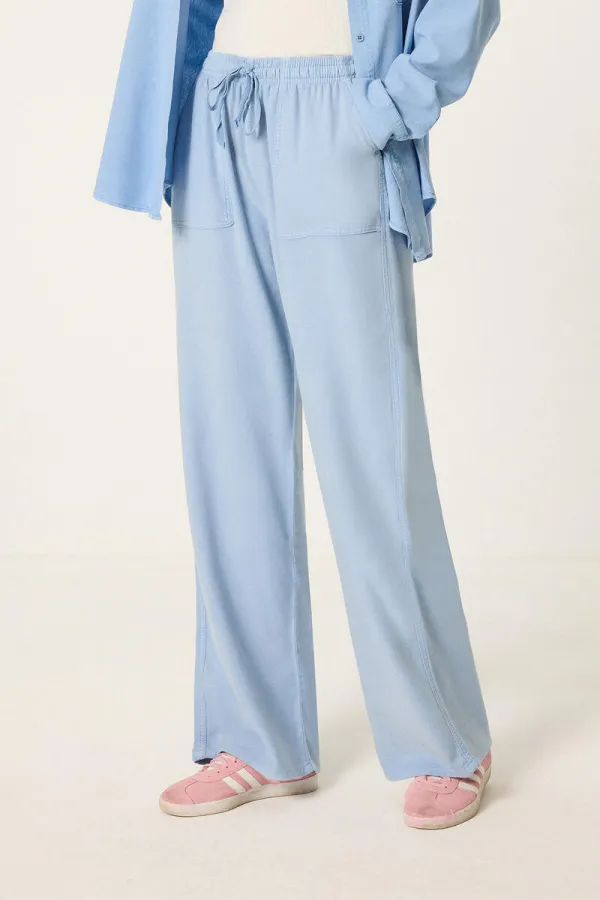 HIGH-WAISTED WASHED GABARDINE PANTS HIGH-WAISTED WASHED GABARDINE PANTS