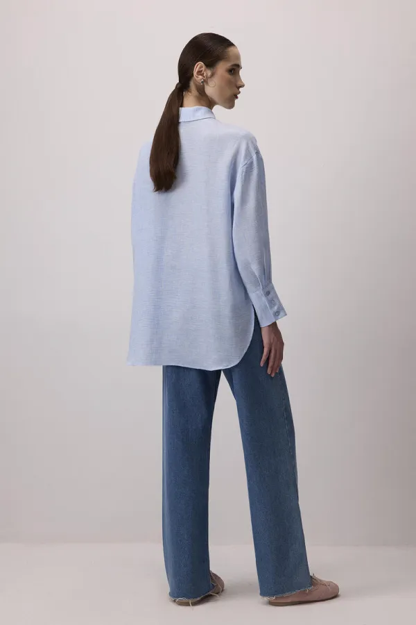 Tunique mélangée à col chemise