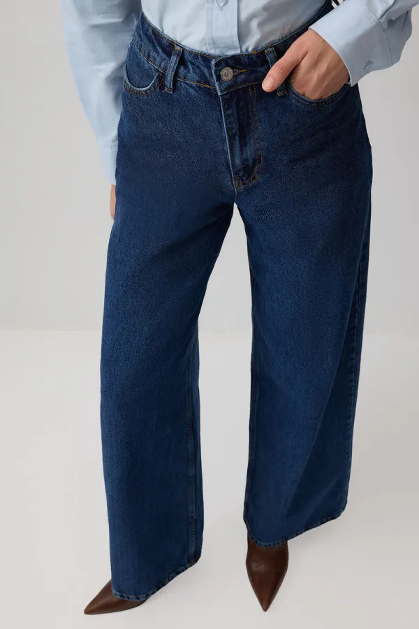 PANTALON EN JEAN À JAMBES LARGES