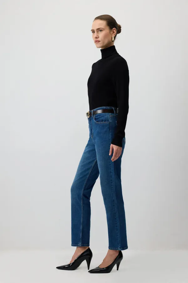 ELASTIC WAIST DENIM PANTS