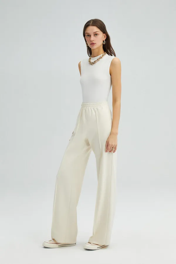 RIBBED CREPE PANTS