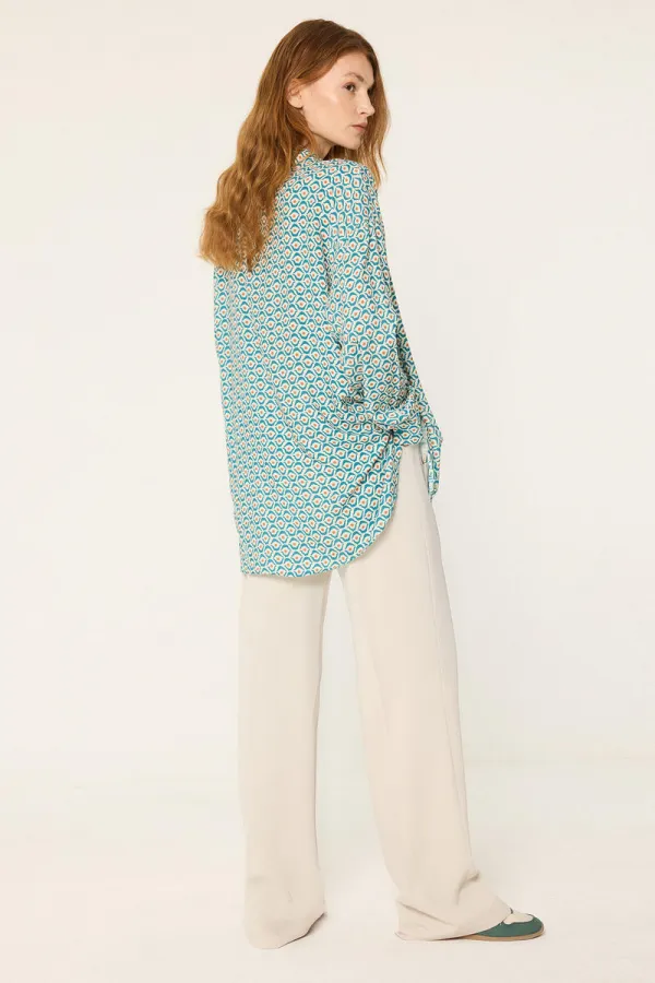 ETHNIC PATTERNED VISCOSE SHIRT ETHNIC PATTERNED VISCOSE SHIRT