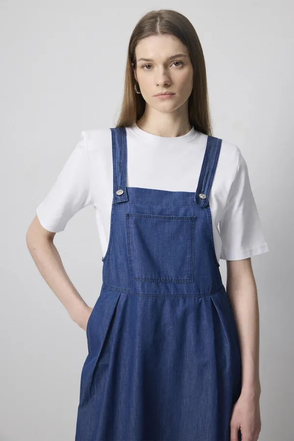 DENIM EFFECT PLEATED VEST
