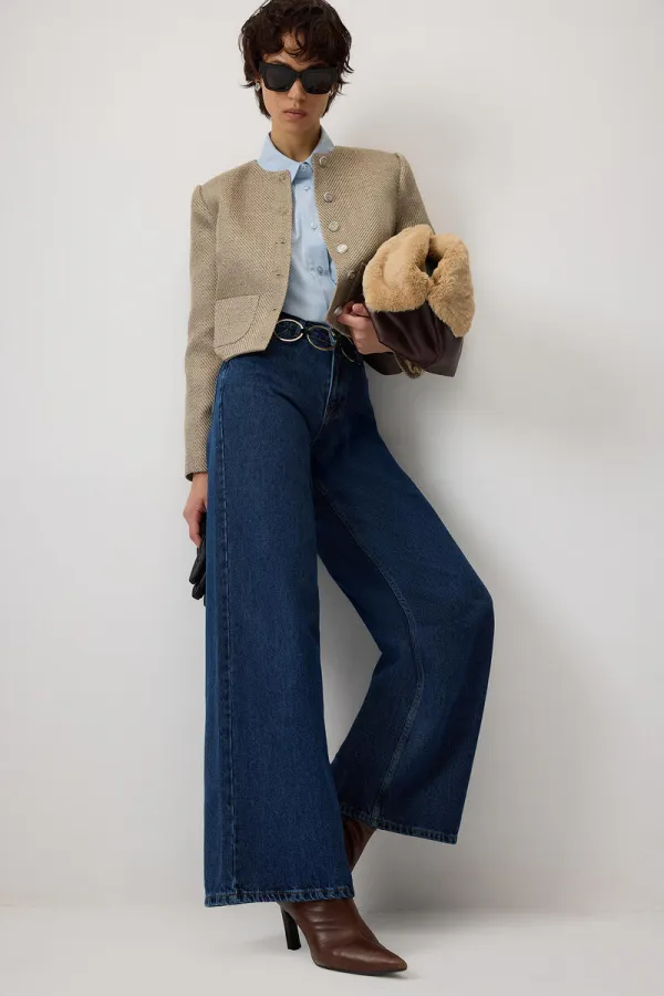 PANTALON EN JEAN À JAMBES LARGES