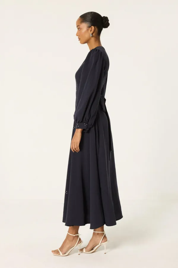 TAŞLI BALON KOL ELBİSE