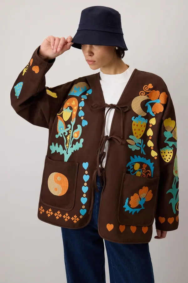 EMBROIDERED GABARDINE JACKET