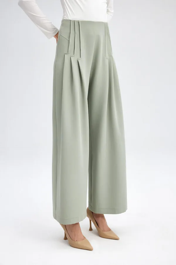 BEL DETAYLI KREP PANTOLON