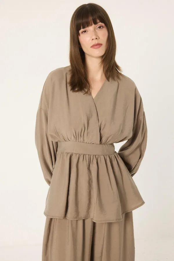 ENSEMBLE 2 PIÈCES TUNIQUE À PÉPLUME ET PANTALON SALWAR