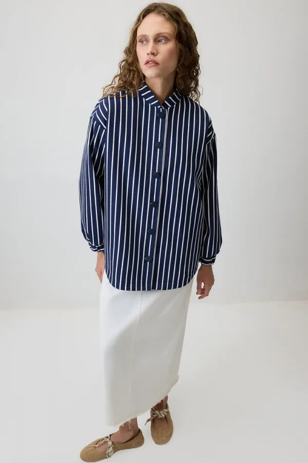 ÇİZGİLİ GABARDİN CEKET