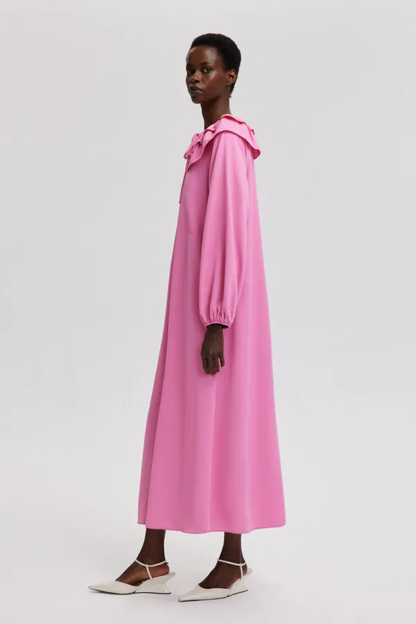 DRESS WITH RUFFLED COLLAR DRESS WITH RUFFLED COLLAR