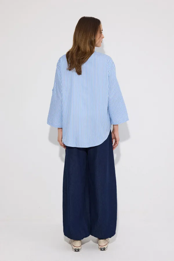 ÇİZGİLİ CEP DETAYLI TUNİK