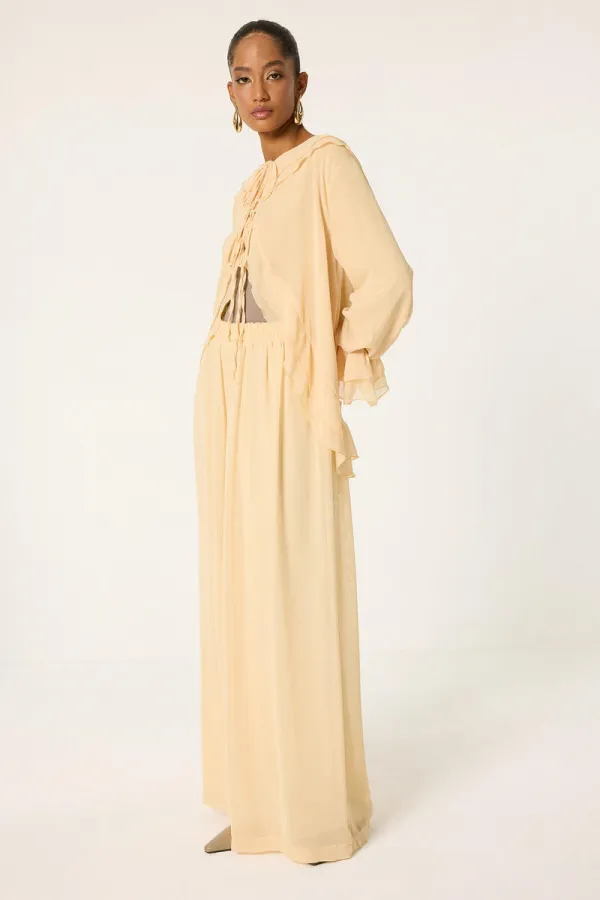 ENSEMBLE 2 PIÈCES EN CHIFFON À NŒUD SUR LE DEVANT