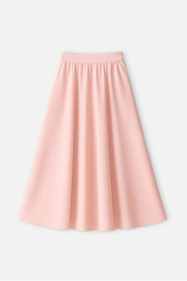 JUPE EN SATIN À VOLANTS