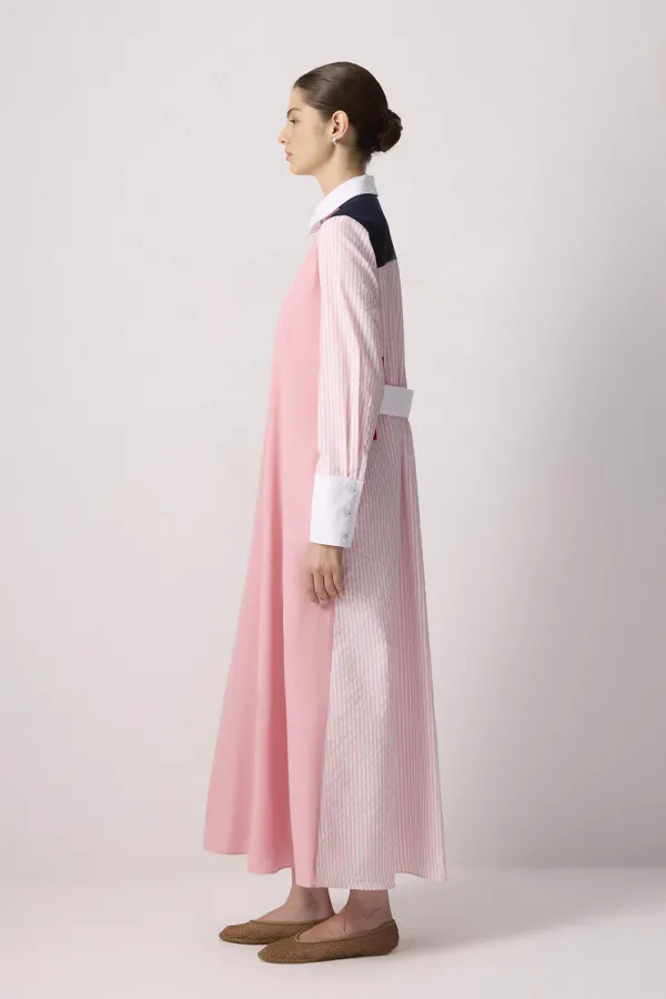 ROBE CHEMISE À COULEURS UNIES