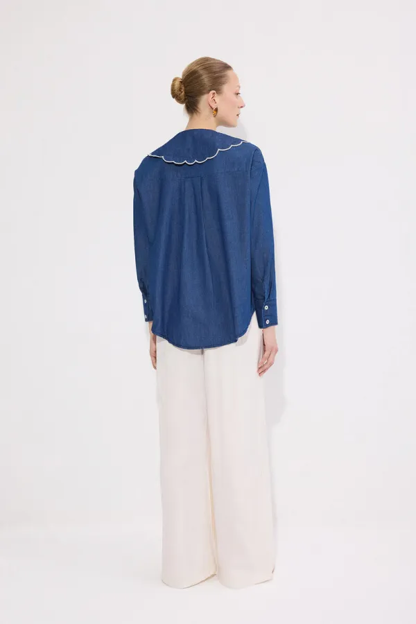 CHEMISE À COL BRODÉ