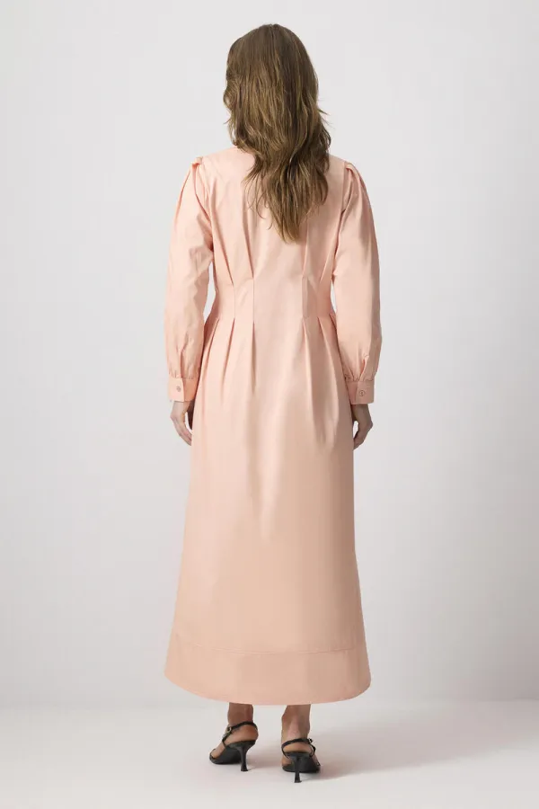 100% COTTON CONTRAST STITCHED SHIRT DRESS 100% COTTON CONTRAST STITCHED SHIRT DRESS