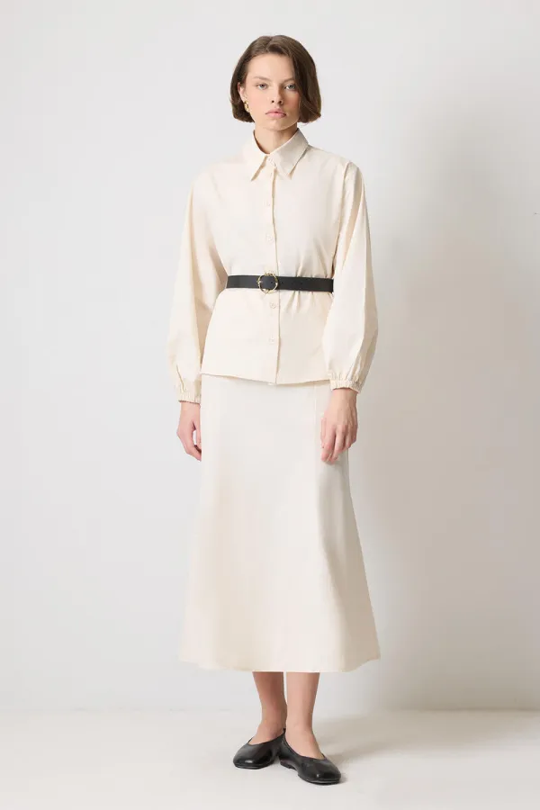 ENSEMBLE CHEMISE ET JUPE AVEC CEINTURE