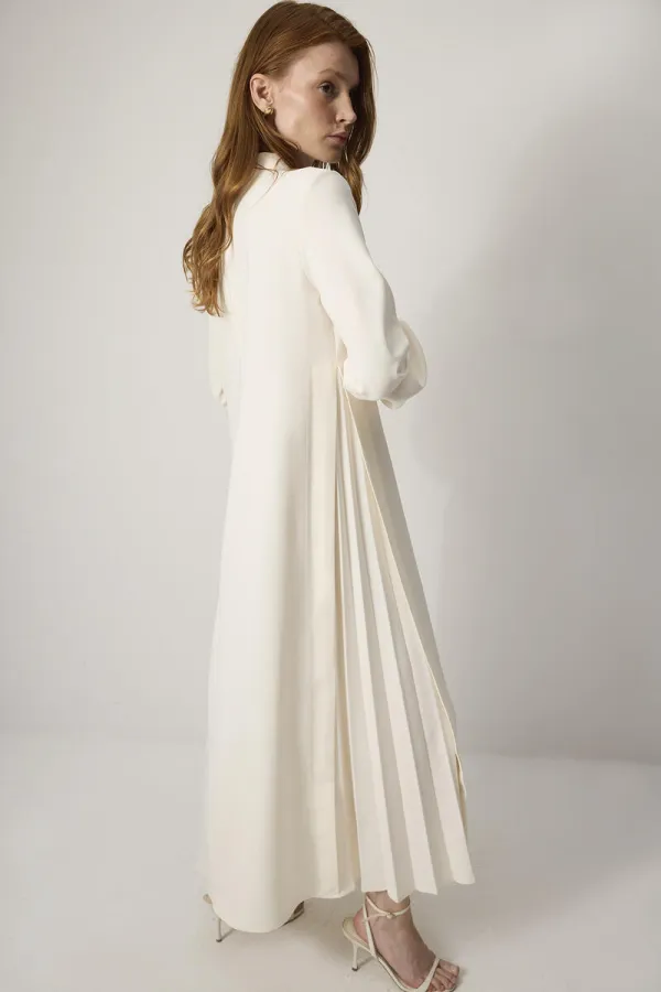 PLEATED CREPE DRESS