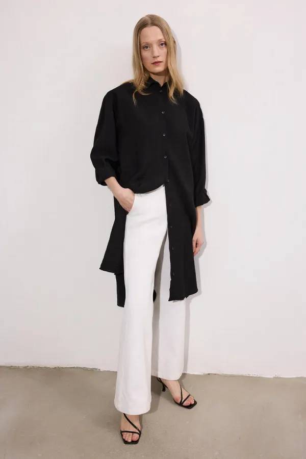 POPLİN MAXİ GÖMLEK