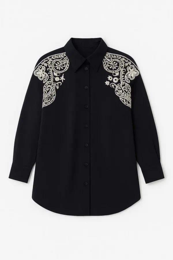 OVERSIZE SHIRT WITH EMBROIDERED FRONT